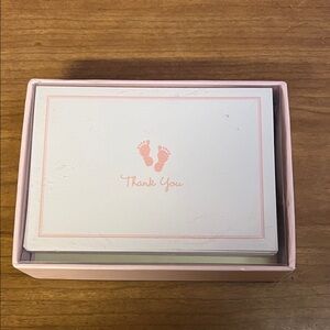 Pink and White Thank You Cards